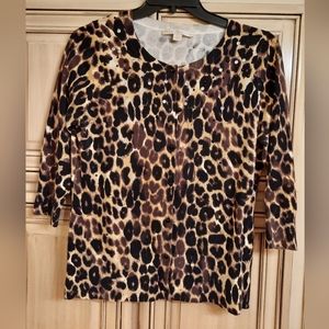 Boston Proper Leopard Embellished Cardigan - Size Medium‎